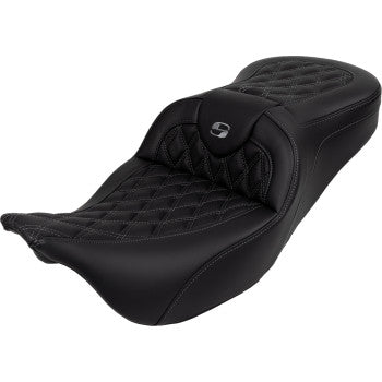 SADDLEMEN Roadsofa™ Seat - with Backrest - Dark Gray Stitch - FL '08-'23 A808-07R-182GRE