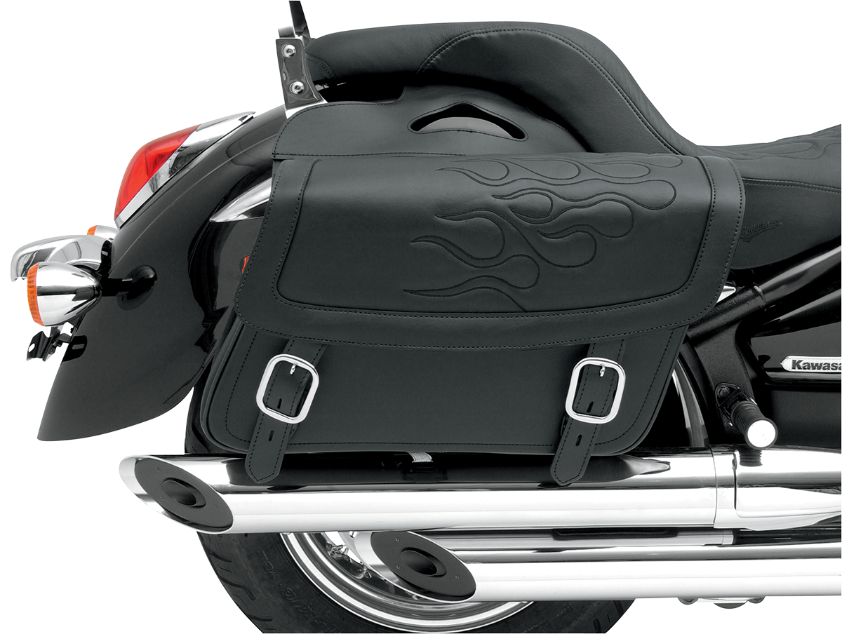 SADDLEMEN Flame Saddlebag - Black - Jumbo X021-05-0421