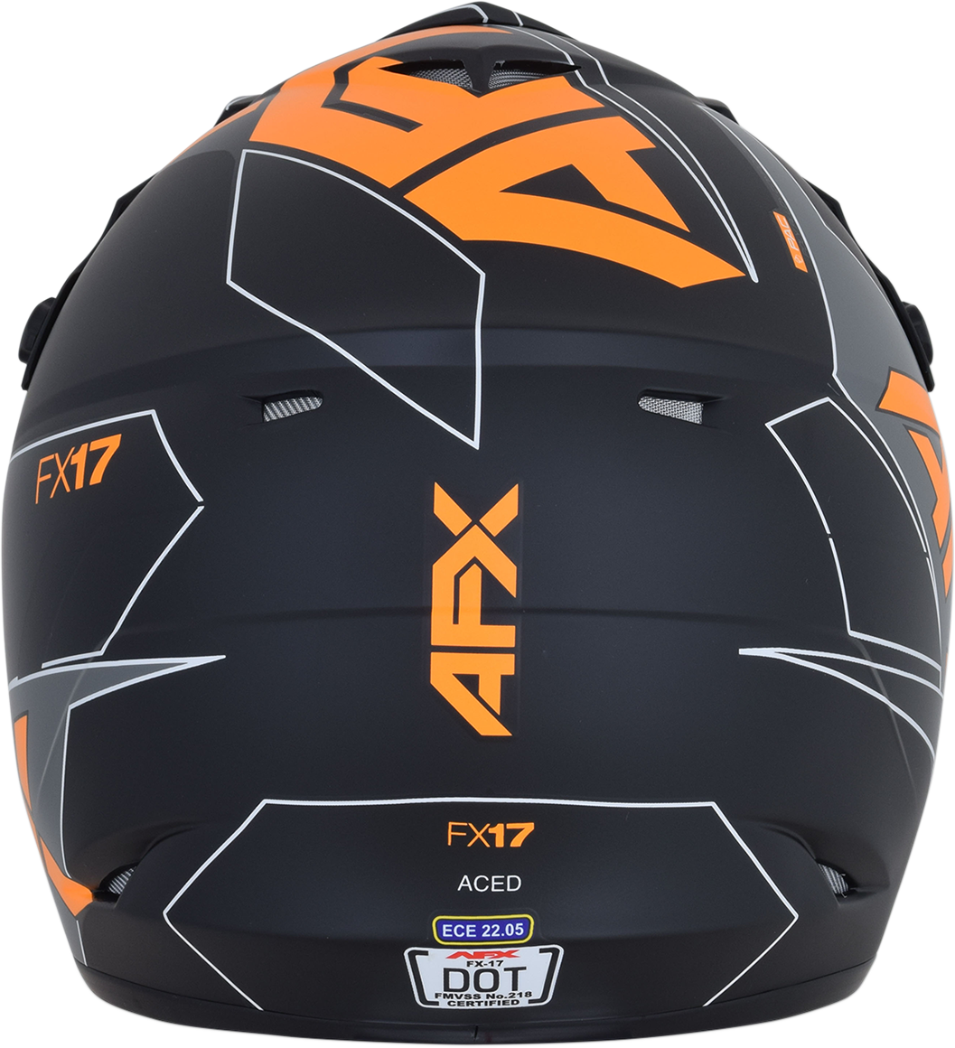 AFX FX-17 Helmet - Aced - Matte Black/Orange - 2XL 0110-6508