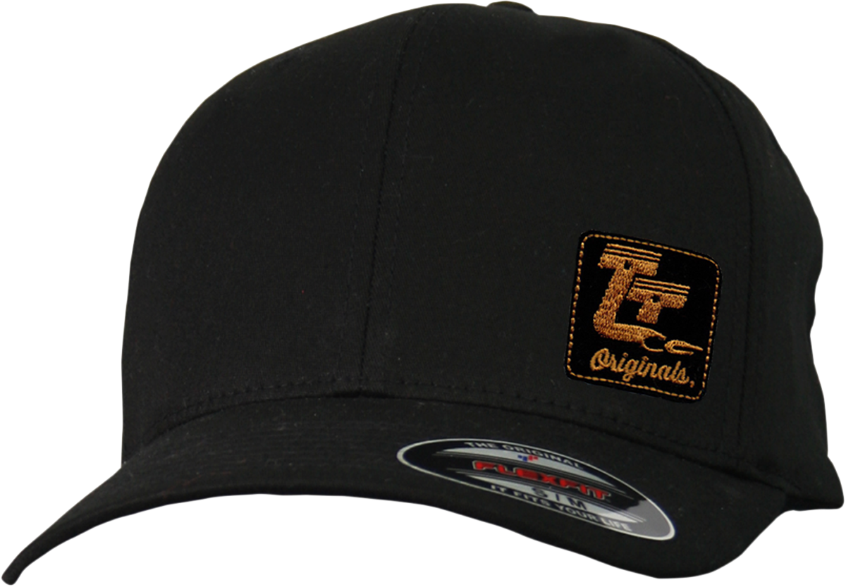 THROTTLE THREADS Originals Curved Bill Hat - Black - Small/Medium TT601H51BKSM