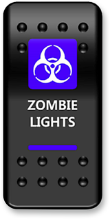 MOOSE UTILITY Rocker Switch - Zombie Blue MOOSE ZMB-PWR