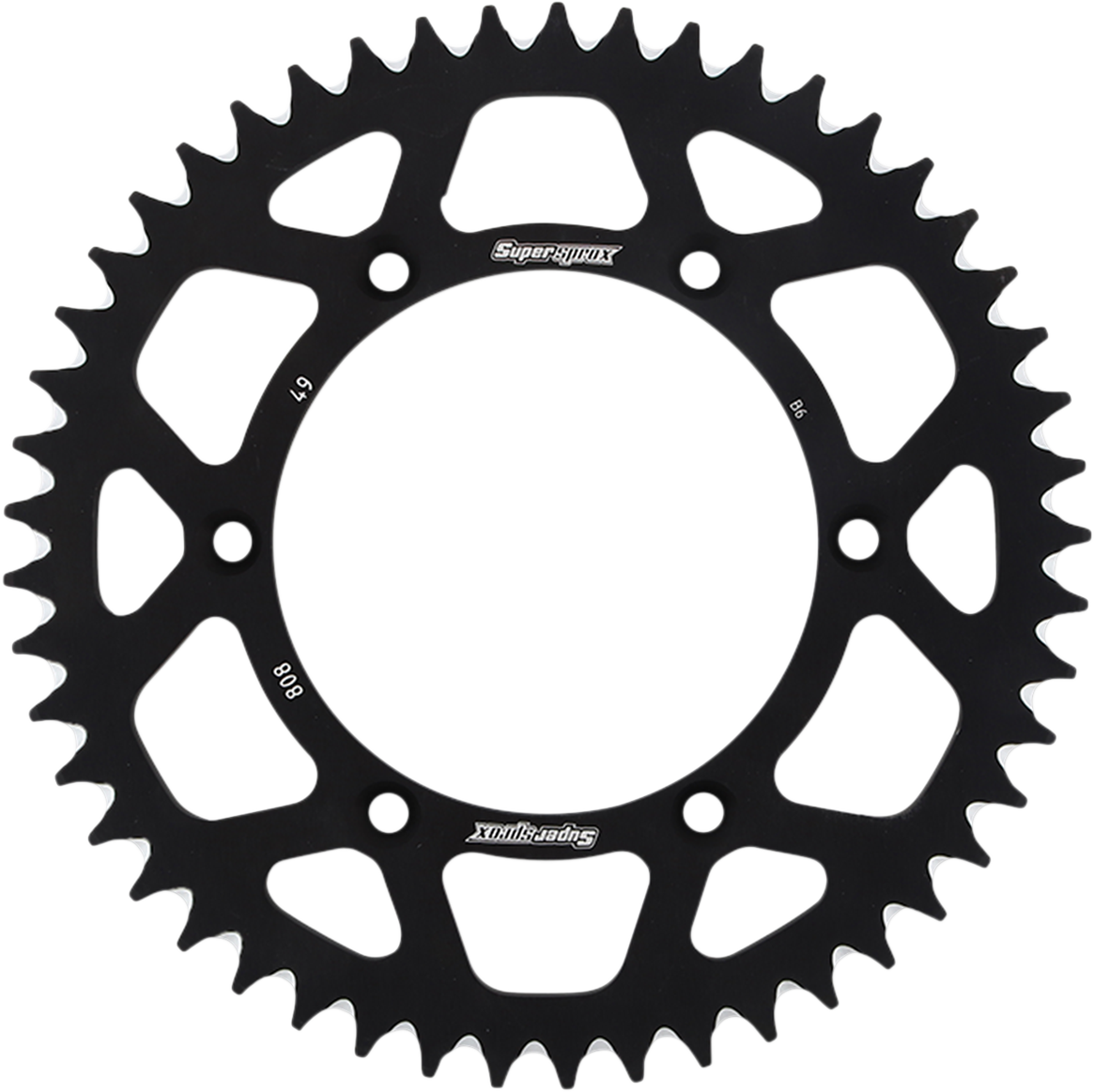 SUPERSPROX Rear Sprocket - Black - Kawasaki - 49 Tooth RAL-808-49-BLK