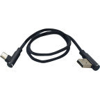 RidePower 90° Male USB to 90° Male USB-C Cable - Phone - Charger - 18" - Black RP90DGUSBUSBC18