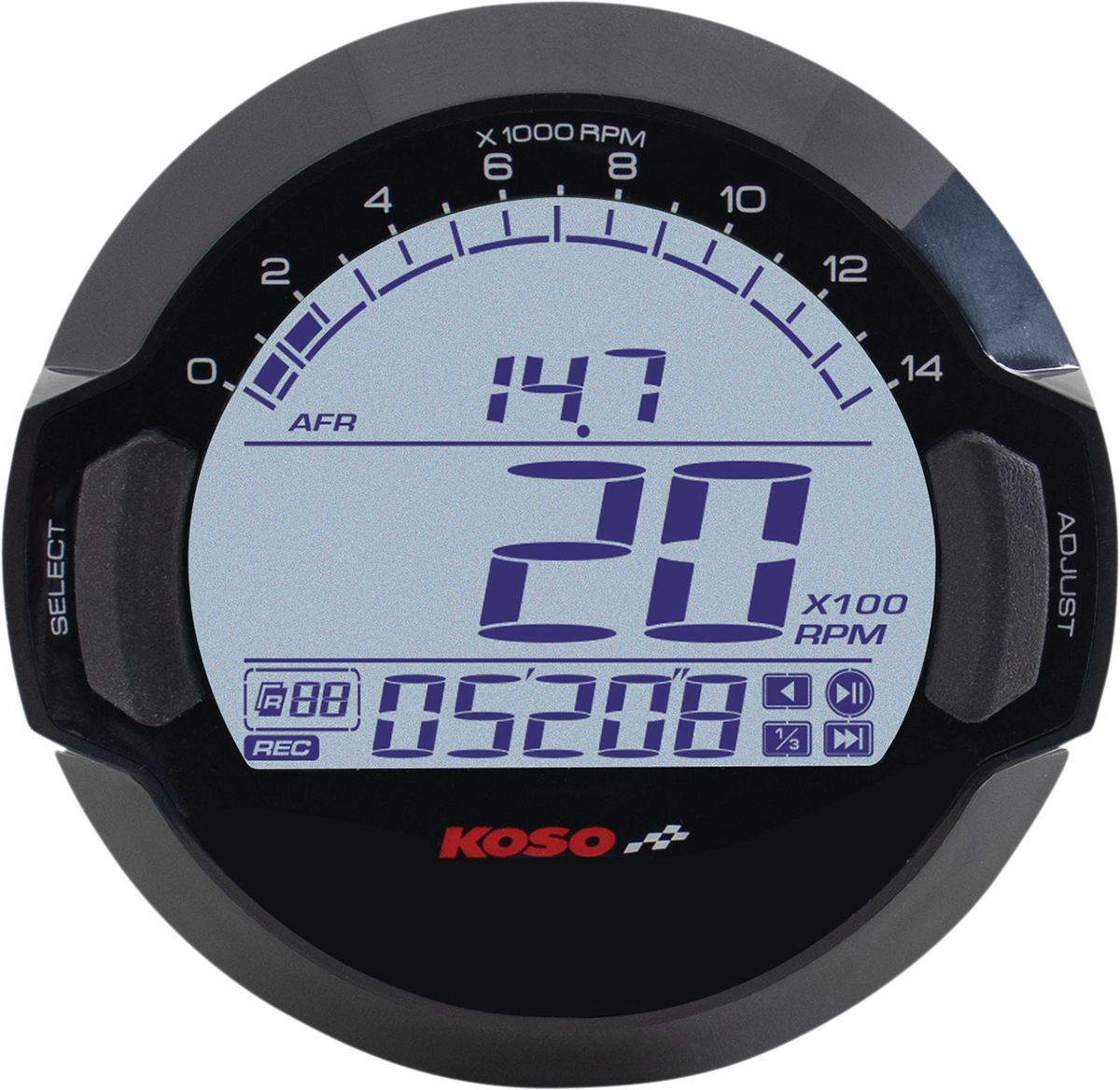 KOSO NORTH AMERICA Air/Fuel Gauge - Black - 12ft BB642W31