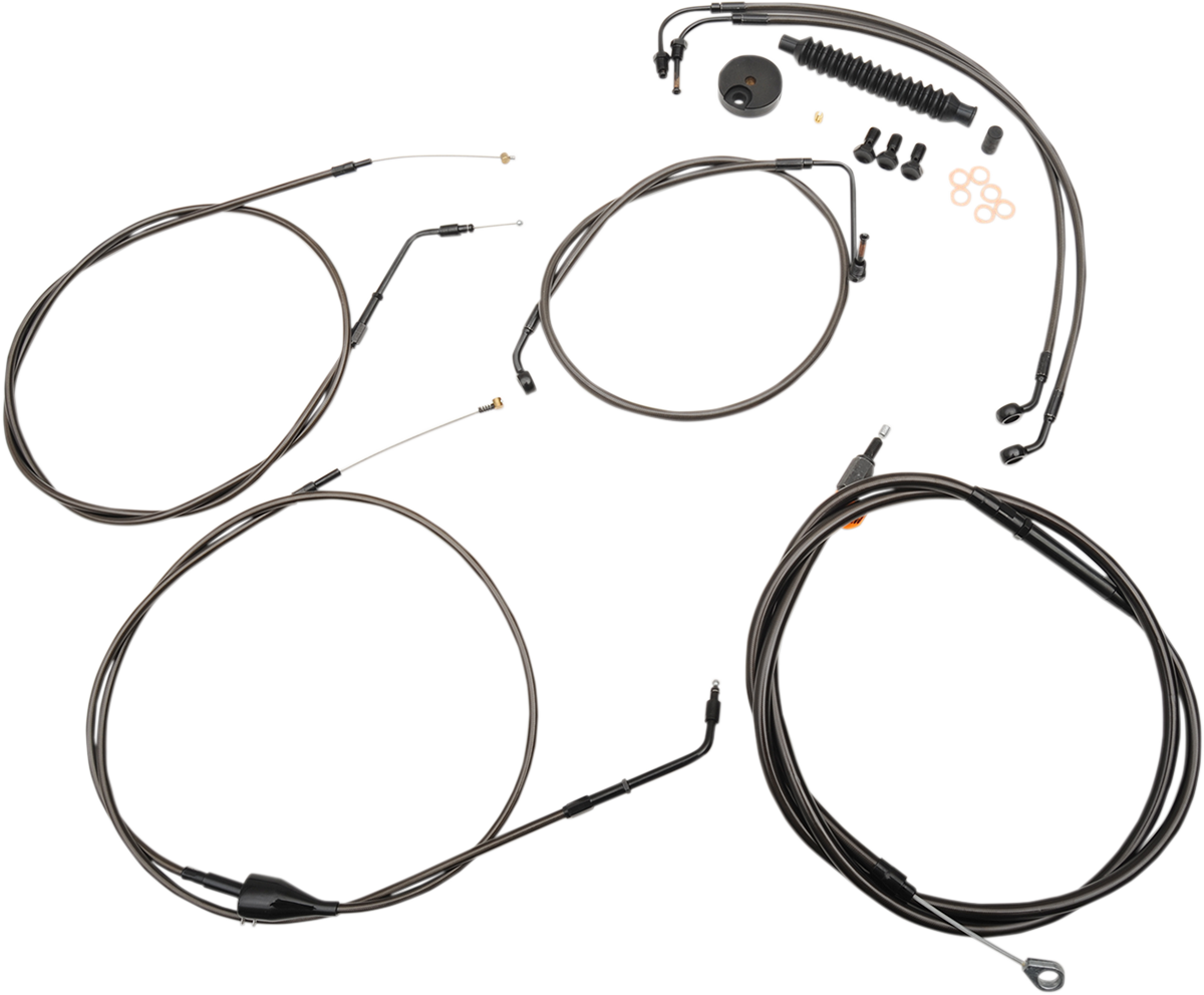 LA CHOPPERS Handlebar Cable/Brake Line Kit - 15" - 17" Ape Hanger Handlebars - Midnight LA-8006KT-16M