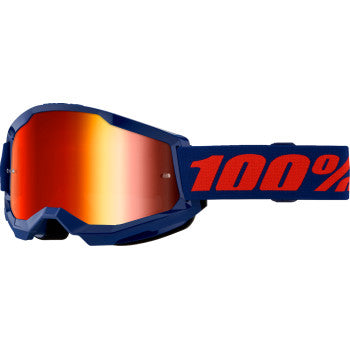 100% Strata 2 Goggle - Navy - Red Mirror 50028-00021