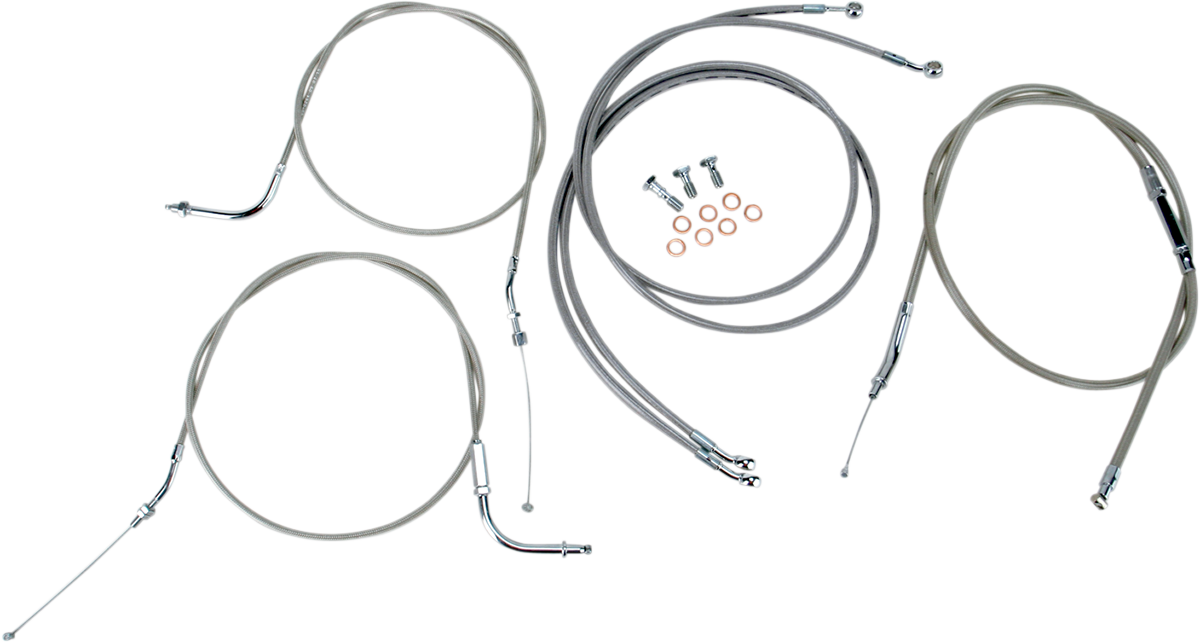 BARON Cable Line Kit - 12" - 14" - '04 - '07 Roadstar - Stainless Steel BA-8022KT-12