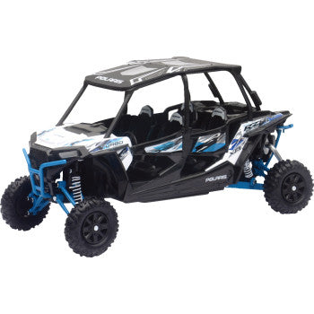 New Ray Toys Polaris RZR XP 4 Turbo EPS - 1:18 Scale - Black/White/Blue 57843B