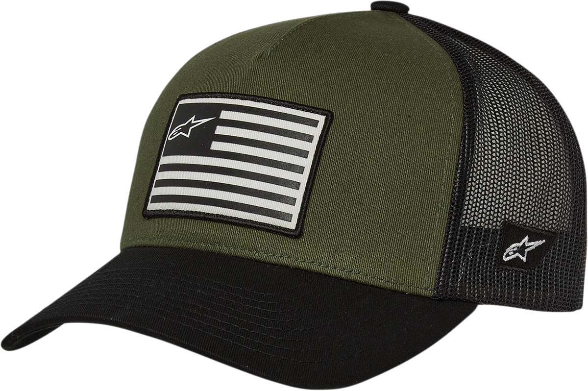 ALPINESTARS Flag Snapback Hat - Military/Black - One Size 1211810136910OS