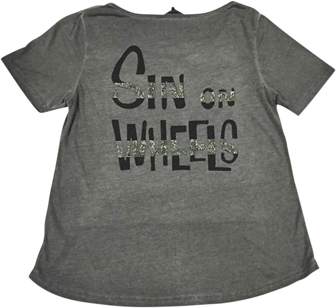 LETHAL THREAT Women's Sinwheels T-Shirt - Gray - 1X LA20613-1X