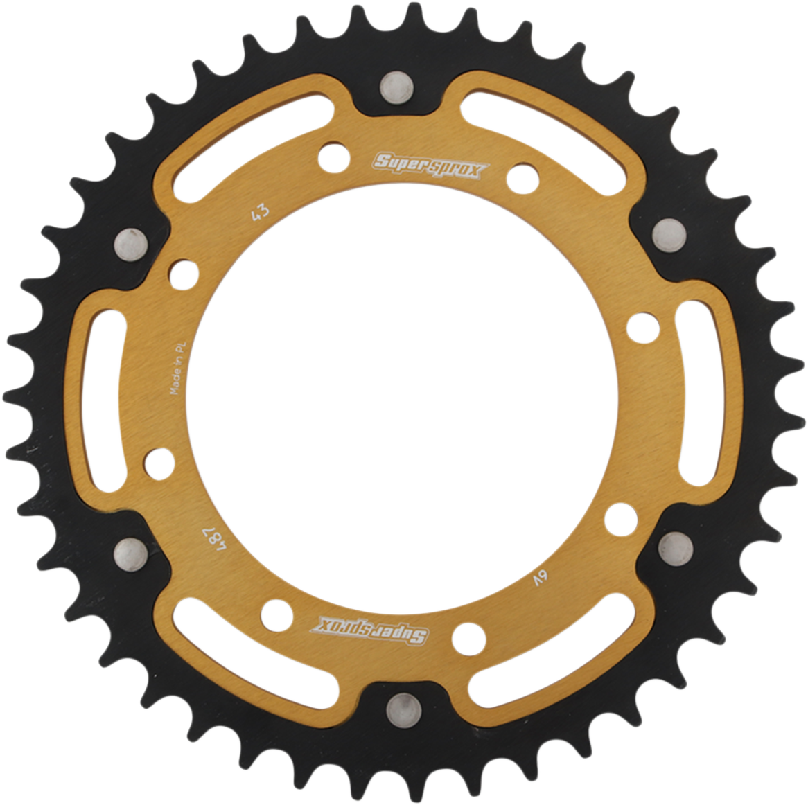 SUPERSPROX Stealth Rear Sprocket - 43 Tooth - Gold - Kawasaki RST-487-43-GLD