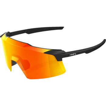 100% Aerocraft Sunglasses - Soft Tact Black - HiPER Red 60032-00010