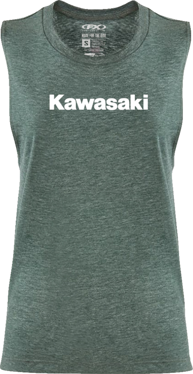 FACTORY EFFEX Women's Kawasaki Muscle Tank Top - Heather Forest Green - XL 27-87156