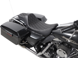 DRAG SPECIALTIES Extended Reach Predator III Seat - Double Diamond - Black w/ Silver Thread NOT A 2-UP SEAT 8011370