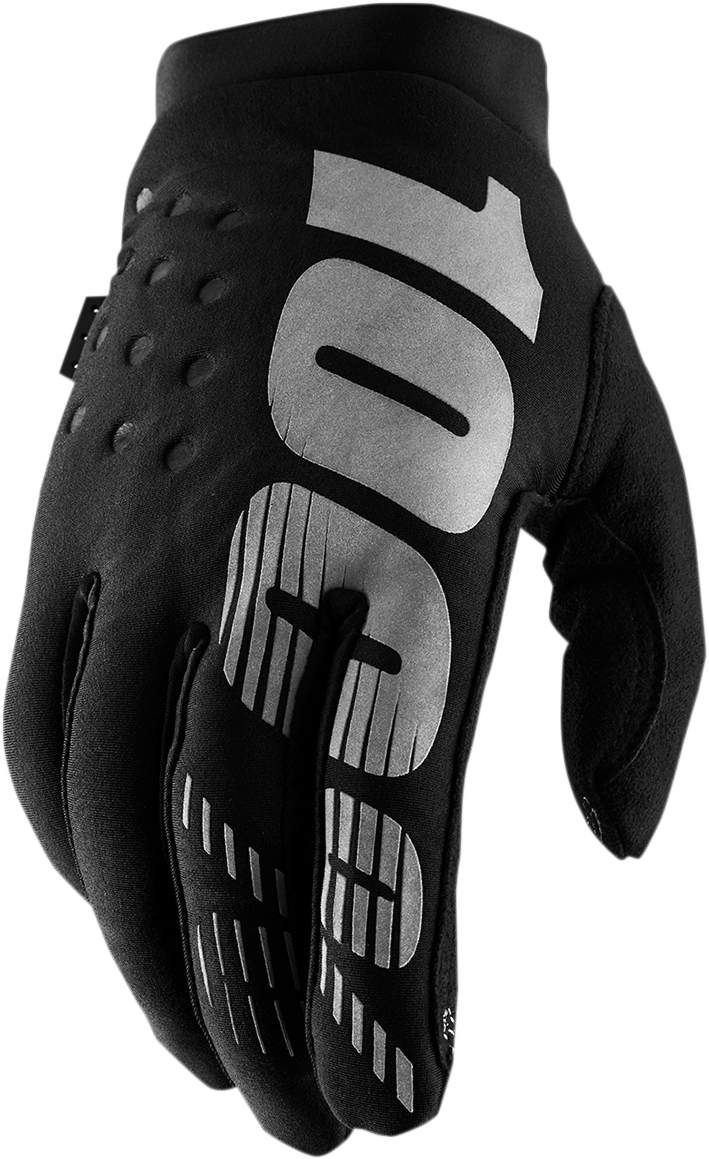 100% Youth Brisker Gloves - Black/Gray - Large 10004-00002