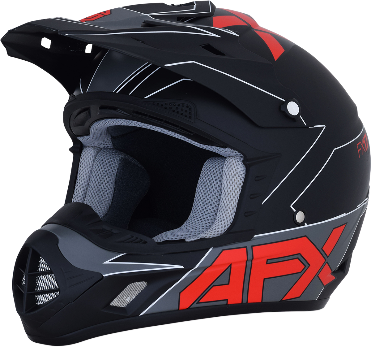 AFX FX-17 Helmet - Aced - Matte Black/Red - Large 0110-6486