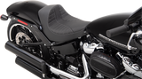 DRAG SPECIALTIES EZ-Solo Seat - Scorpion Stitch - Silver Thread - Vinyl - FXBR/S ACT EZ-ON MOUNT STYLE 0802-1273