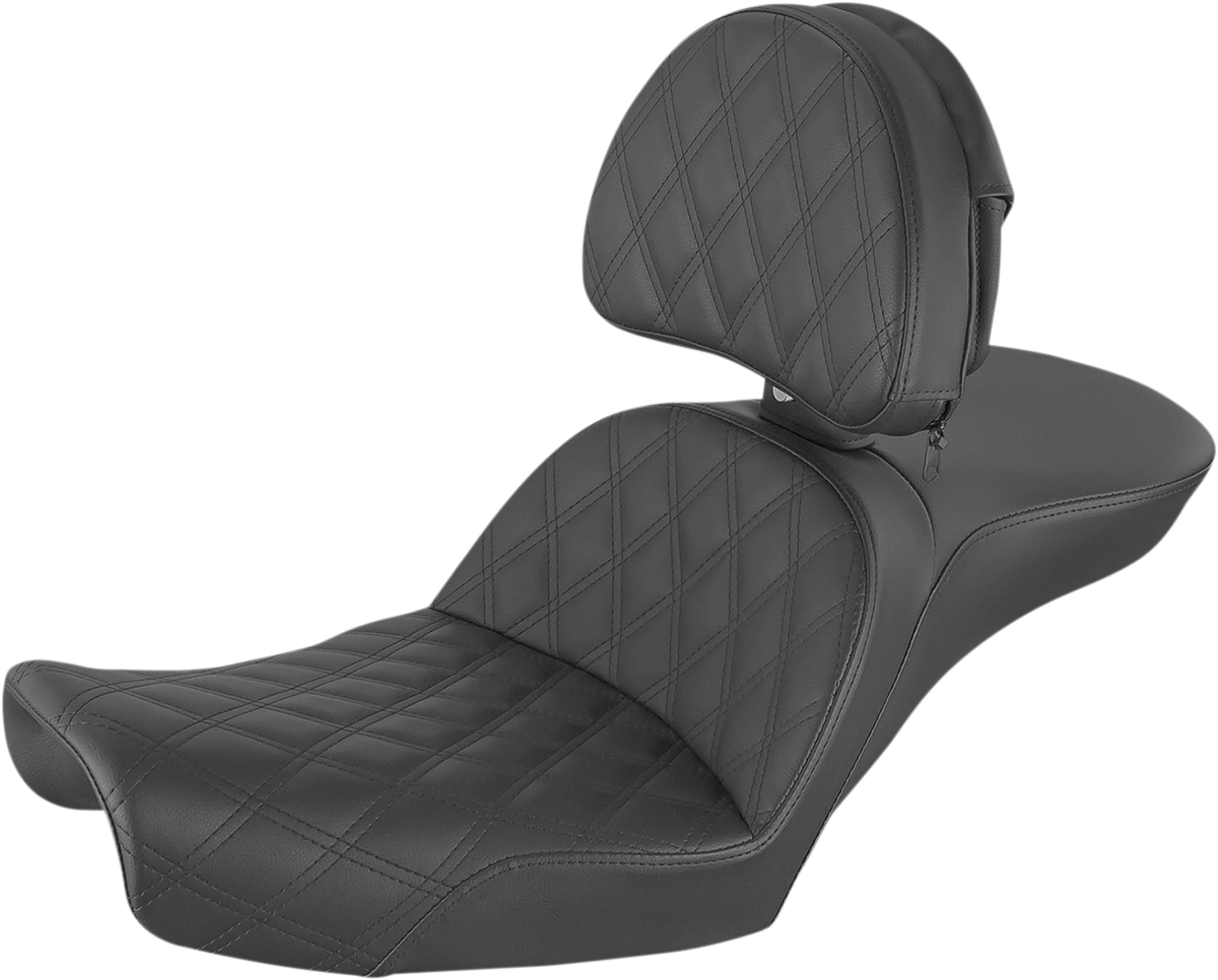 SADDLEMEN Explorer Seat - Lattice Stitched - Backrest 896-04-030LS