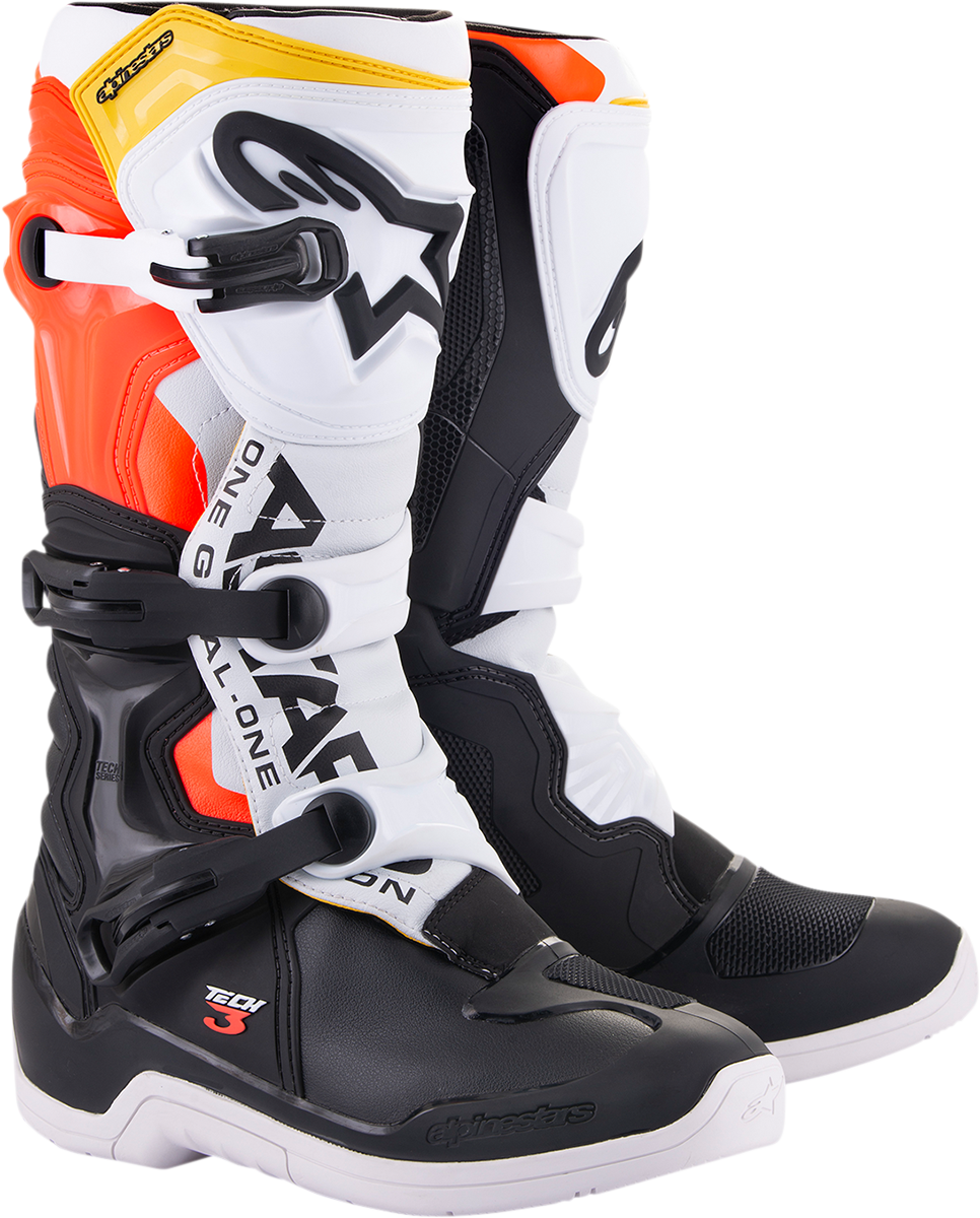 ALPINESTARS Tech 3 Boots - Black/White/Orange - US 7 2013018-1238-7