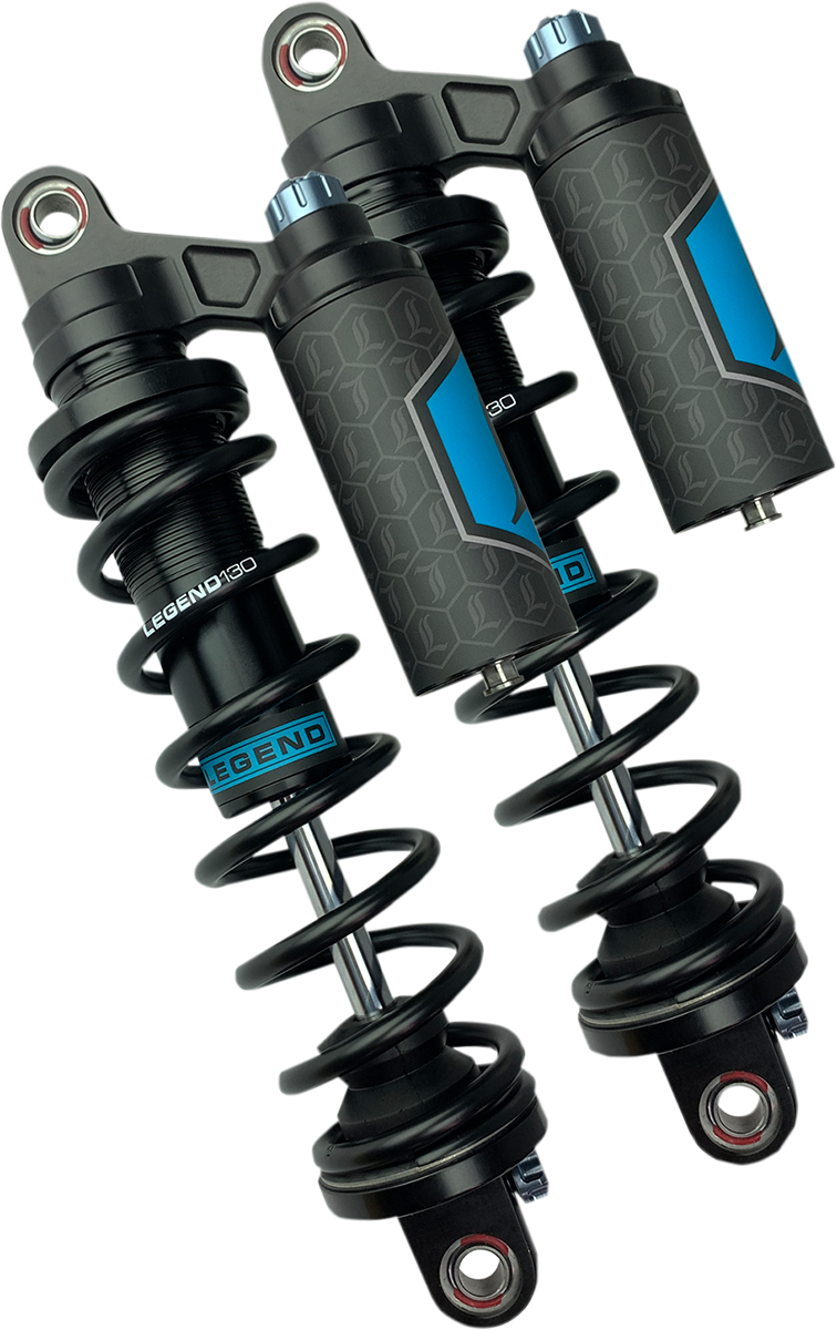 LEGEND SUSPENSION REVO ARC Piggyback Shocks - Heavy Duty - Black - 13" - '99-'17 Dyna 1310-1891