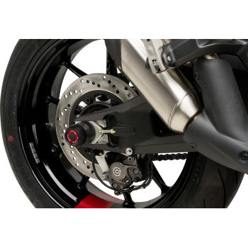 PUIG HI-TECH PARTS Axle Sliders - Rear - Black - Pair - Ducati Monster 20717N