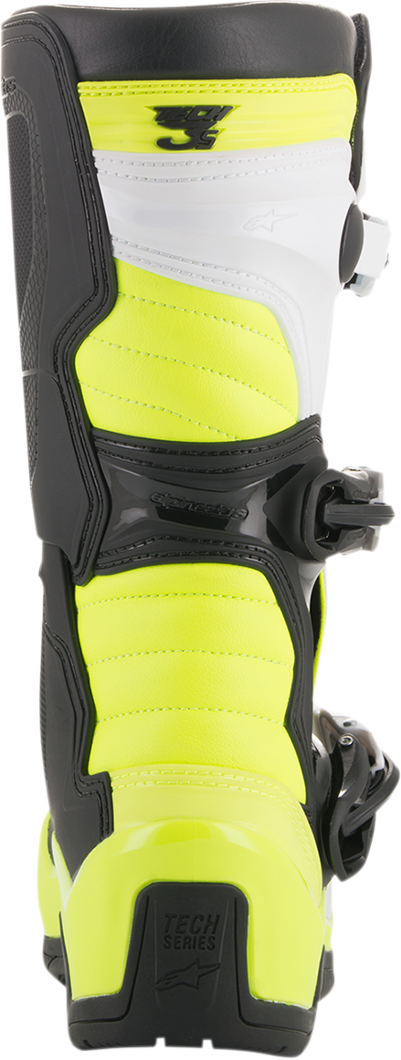 ALPINESTARS Tech 3S Boots - Black/White/Fluorescent Yellow - US 4 2014018-125-4