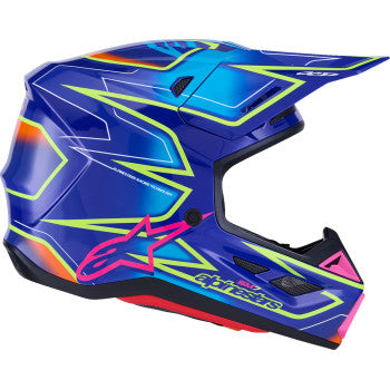 ALPINESTARS SM7 Helmet - Cast - Gloss/Blue/Pink/Yellow Fluo - Small 8302626-7254-S