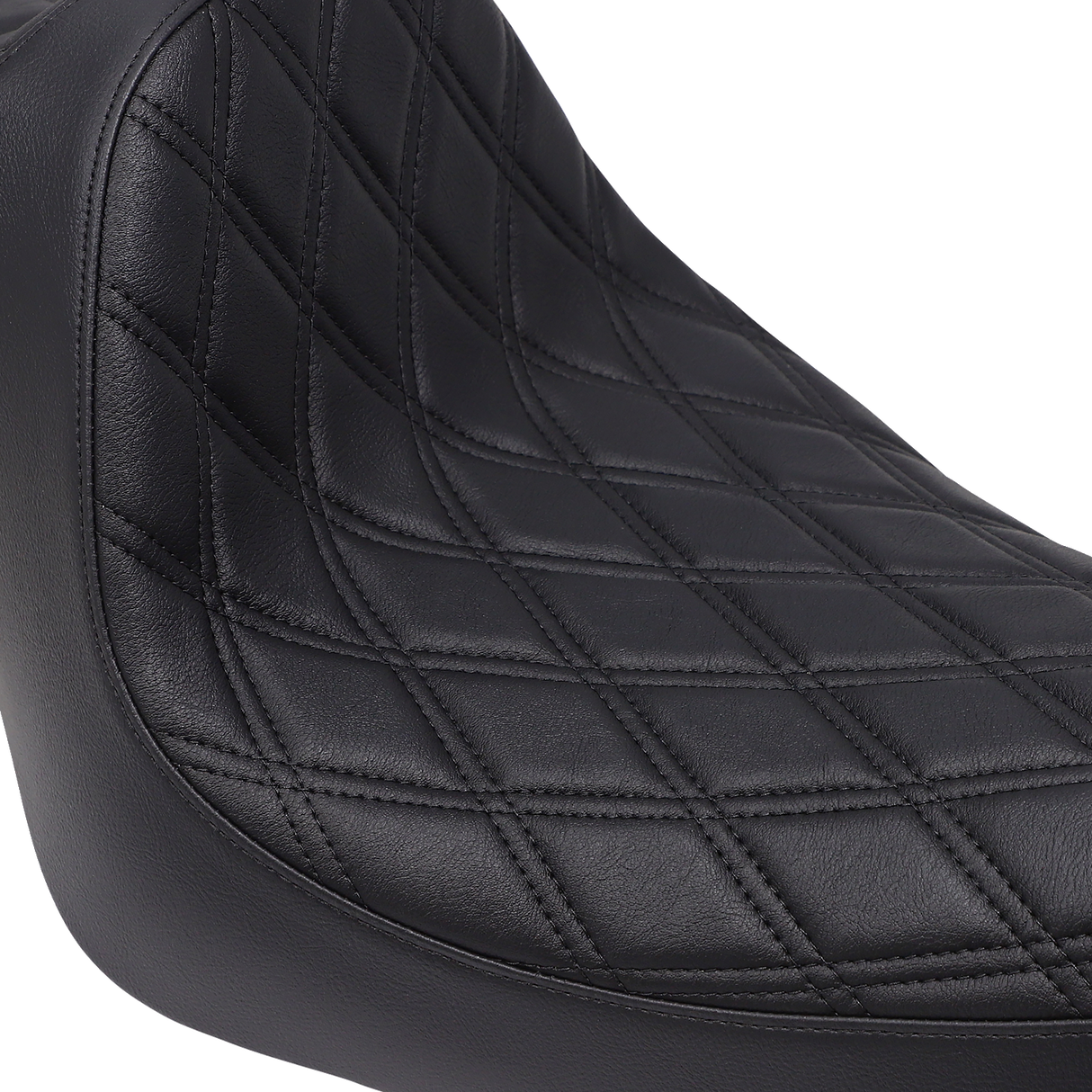 DRAG SPECIALTIES Predator III Seat - Double Diamond - Black Stitching - '04-'22 XL NO RUBBER BUMPERS 0804-0729