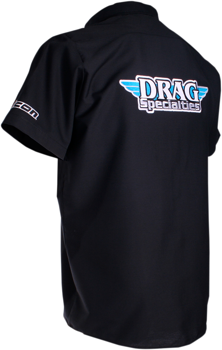 THROTTLE THREADS Drag Specialties Shop Shirt - Black - 5XL DRG26S24BK5R