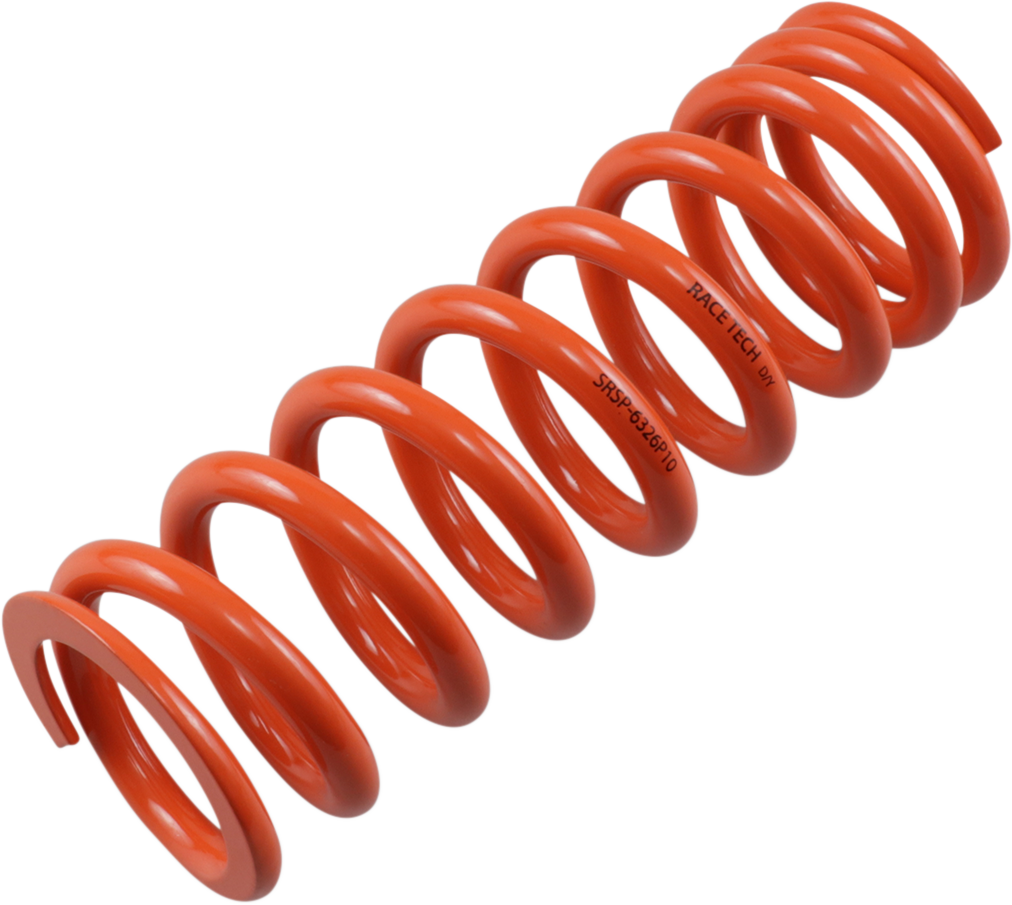 RACE TECH Progressively Wound Shock Spring - Orange - P10 - Spring Rate 375 lbs/in SRSP 6326P10