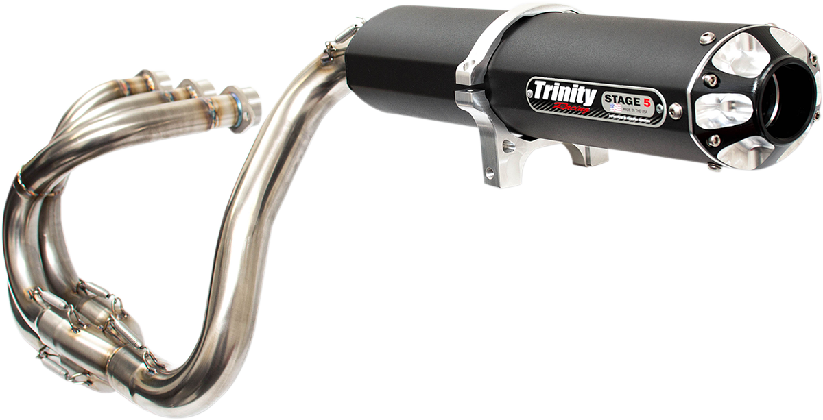 TRINITY RACING Stage 5 Exhaust System - Black TR-4155F-BK