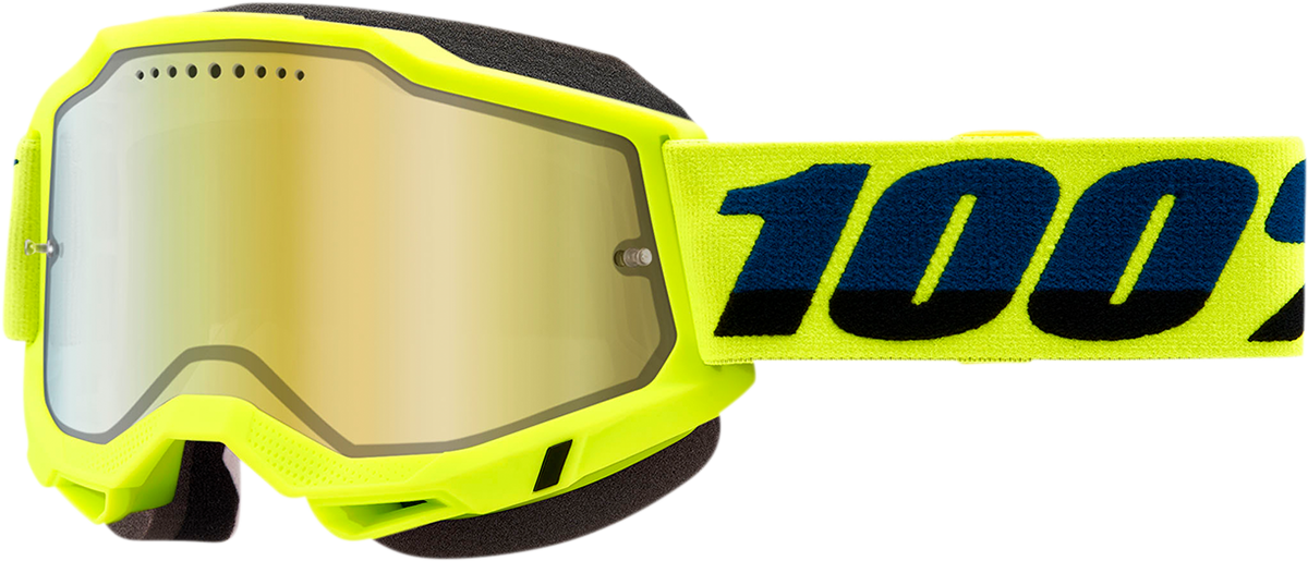 100% Accuri 2 Snow Goggles - Fluo Yellow - Gold Mirror 50022-00003