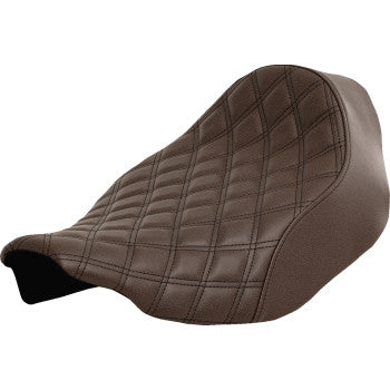 SADDLEMEN Renegade Solo Seat - Lattice Stitched - Brown - FLT/FLH 2023-2024  823-07-002BLS