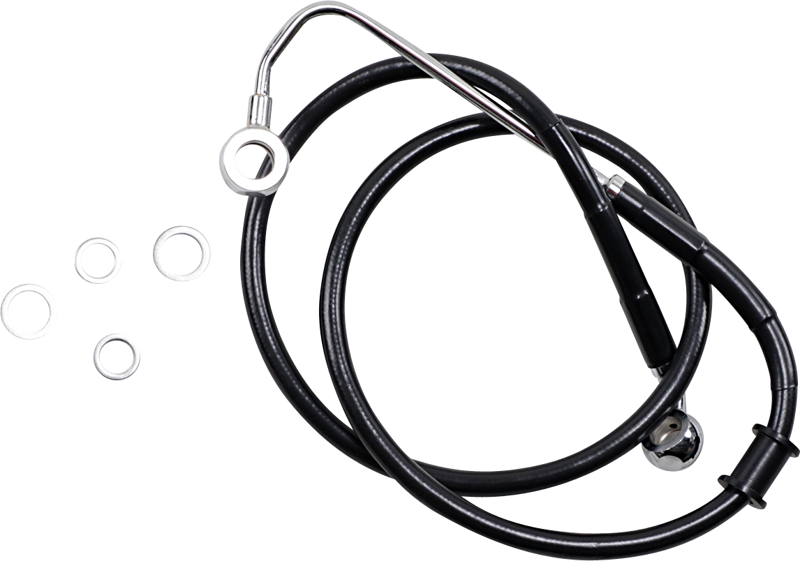 DRAG SPECIALTIES Brake Line - +4" - Black - '15-'17 Softail 618300-4BLK