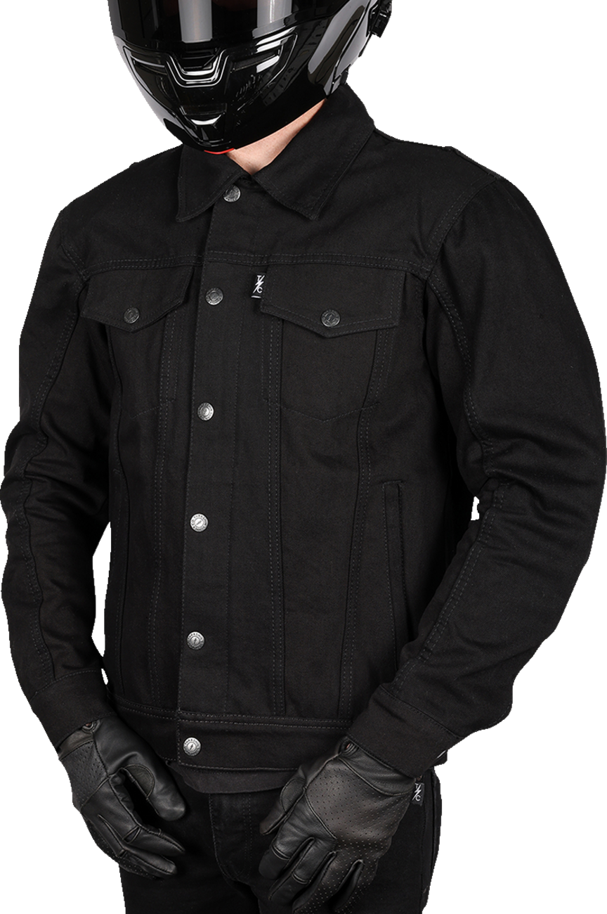 THRASHIN SUPPLY CO. Highway v2 Denim Riding Jacket - Black - Large TMJ-10-10