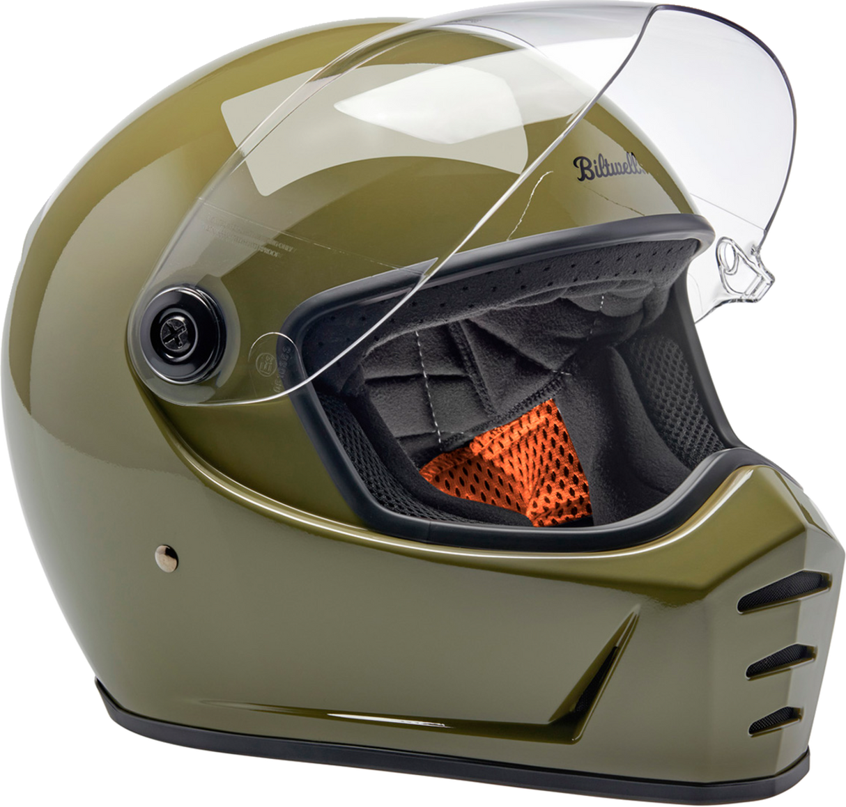 BILTWELL Lane Splitter Helmet - Gloss Olive Green - Small 1004-154-502