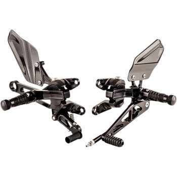 GILLES TOOLING Adjustable Rearset - Black - Aprilla Tuono V4  / RSV4 Factory 1100 VCR-A03-B