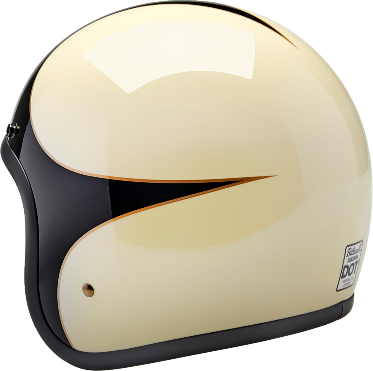 BILTWELL Bonanza Helmet - Gloss Vintage White/Black Scallop - 2XL 1001-559-206