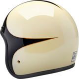 BILTWELL Bonanza Helmet - Gloss Vintage White/Black Scallop - Large 1001-559-204