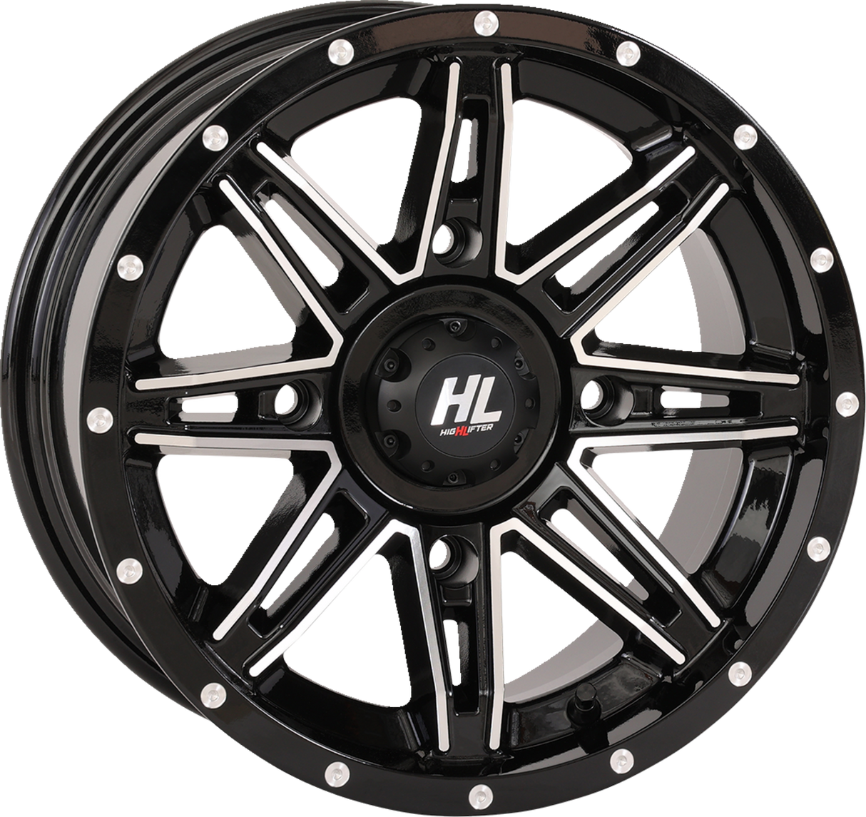 HIGH LIFTER Wheel - HL22 - Front/Rear - Gloss Black w/Machined - 14x7 - 4/137 - 4+3 (+10 mm) 14HL22-1137