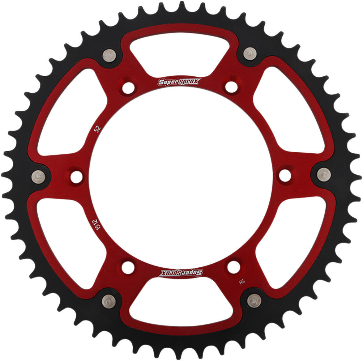 SUPERSPROX Stealth Rear Sprocket - 52 Tooth - Red - Beta/Husqvarna/Sherco/Suzuki RST-1512-52-RED