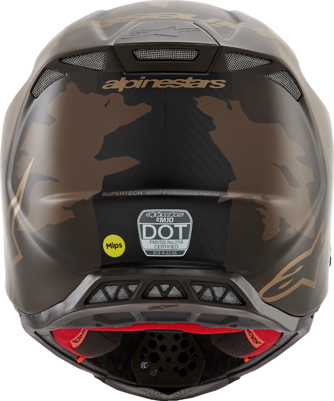 ALPINESTARS Supertech M10 Helmet - Squad - MIPS® - Dark Brown/Gold - Medium 8302823-839-MD