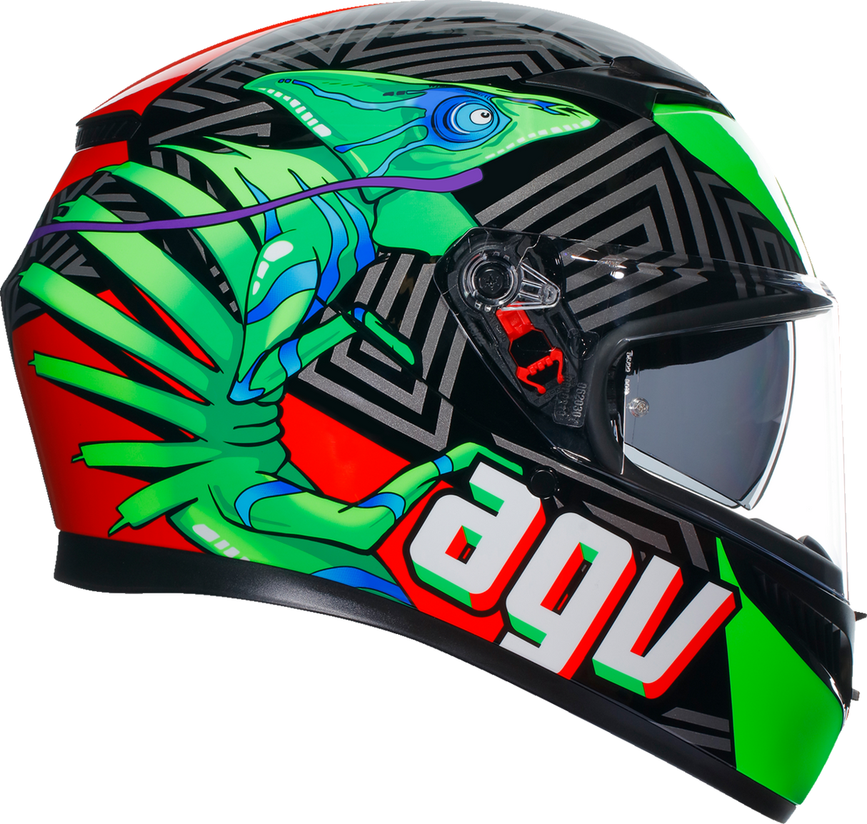 AGV K3 Helmet - Kamaleon - Black/Red/Green - XL 2118381004013XL