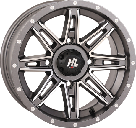 HIGH LIFTER Wheel - HL22 - Front/Rear - Gun Metal Gray w/Machined - 14x7 - 4/137 - 4+3 (+10 mm) 14HL22-1837