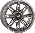 HIGH LIFTER Wheel - HL22 - Front/Rear - Gun Metal Gray w/Machined - 14x7 - 4/156 - 4+3 (+10 mm) 14HL22-1856