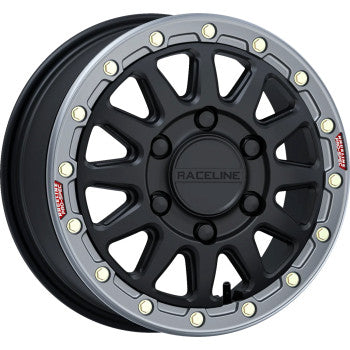 RACELINE WHEELS Wheel - Alpha - Front/Rear - Black/with Gun Metal Ring - 15x6.5 - 6/139.7 - +74 mm A14BG-56560+74