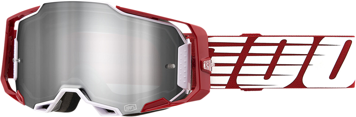 100% Armega Goggles - Oversized Deep Red - Flash Silver 50005-00009