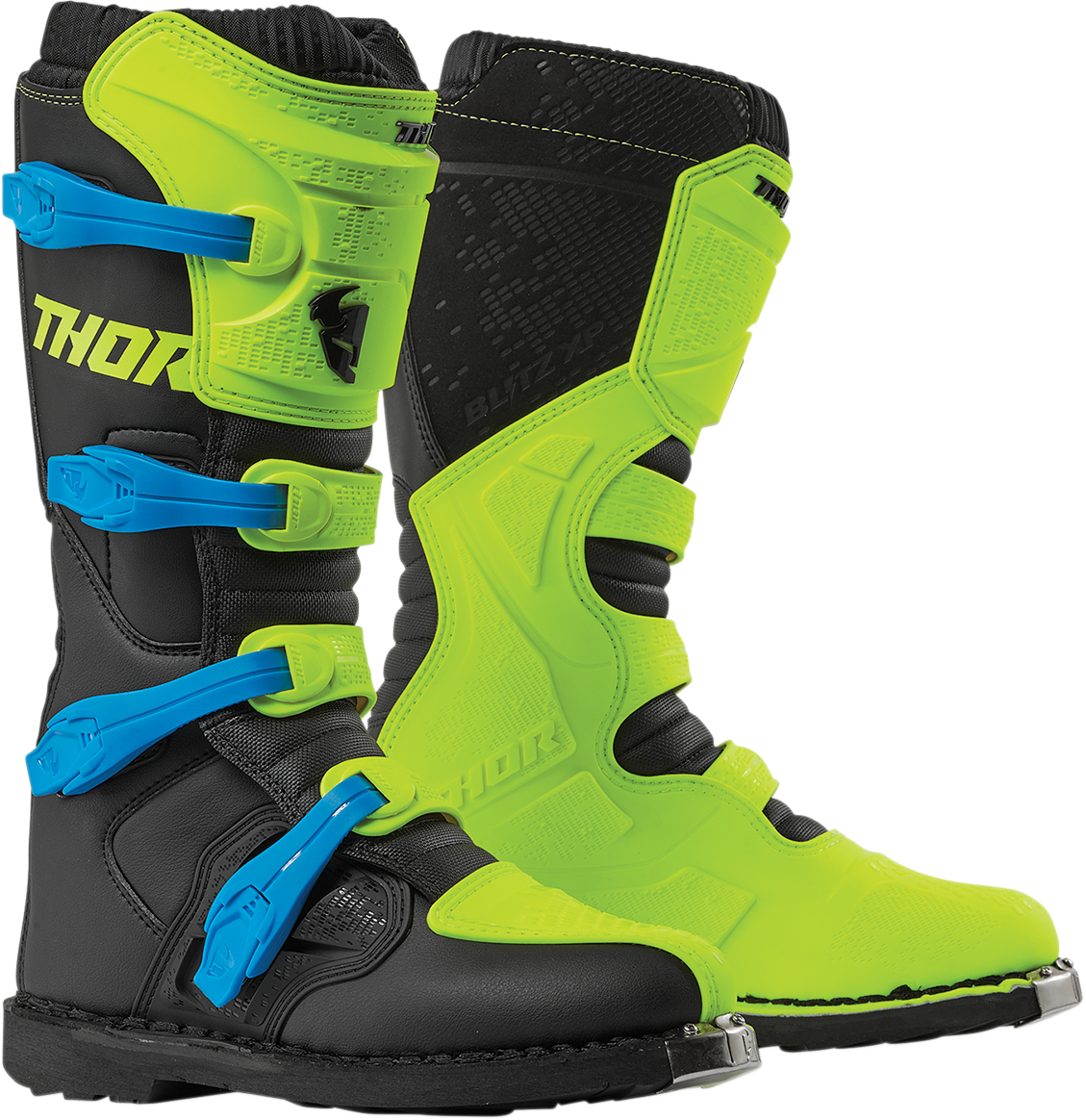 THOR Blitz XP Boots - Fluorescent Acid/Black - Size 7 3410-2191