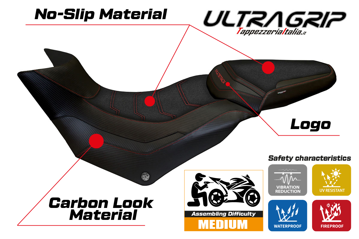 Tappezzeria Italia Ducati Multistrada 950 2017-2021 Seat Cover Ultragrip in Black