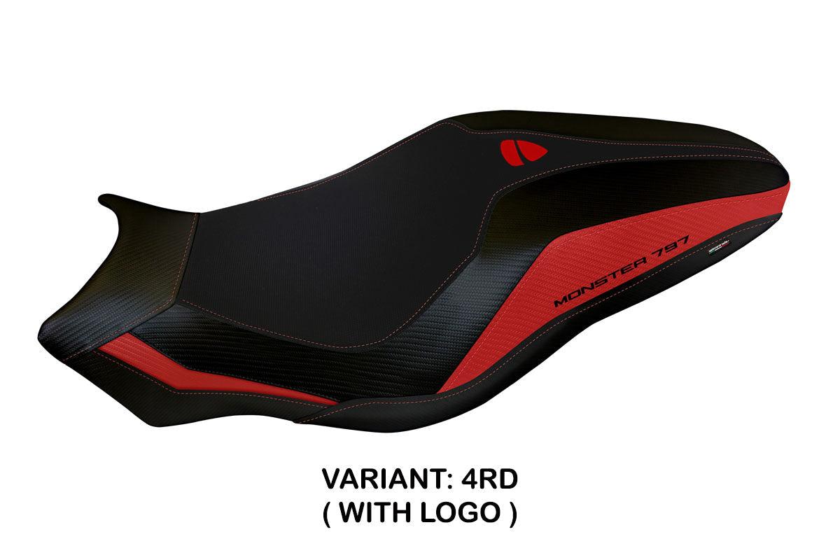 Tappezzeria Italia Ducati Monster 797 2017-2020 Seat Cover in Red and Black